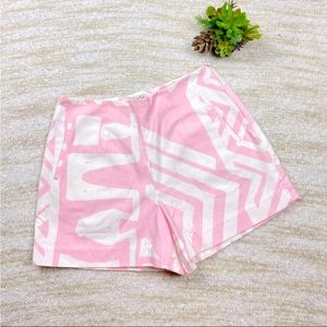 WHiT Anthropologie pink/white geometric shorts 6